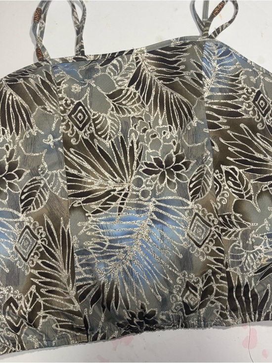 Lane Bryant Other - Lane Bryant tankini swim top with a distinct grey white tropical leaf pattern